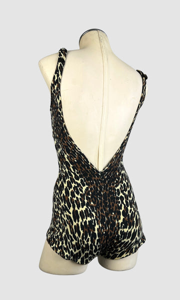 COLE Of CALIFORNIA 60s Leopard Bathing Suit • Small