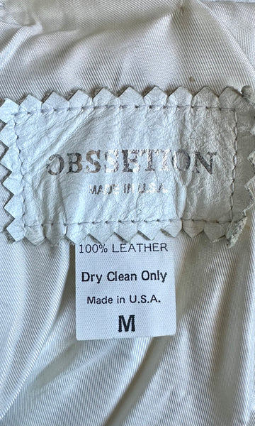 SENSATION CROPPED Leather Vintage 80's Triple Bow Jacket • Sm./Med.