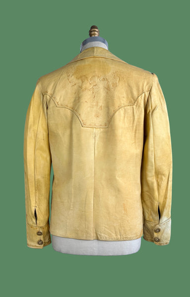 SANTA FE LEATHER Co 70s Western Deerskin Jacket & Pants • Mens Small