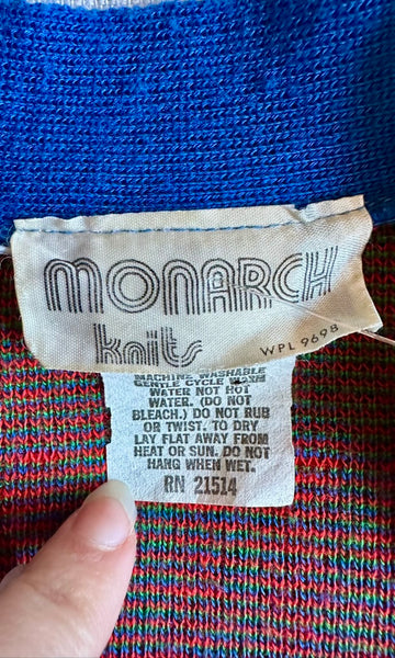 MONARCH KNITS Vintage 1970s Wrap Cardigan • Sm. to Med.