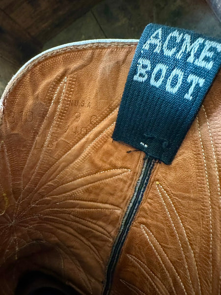 VINTAGE ACME Leather Western Boots • Mens 9