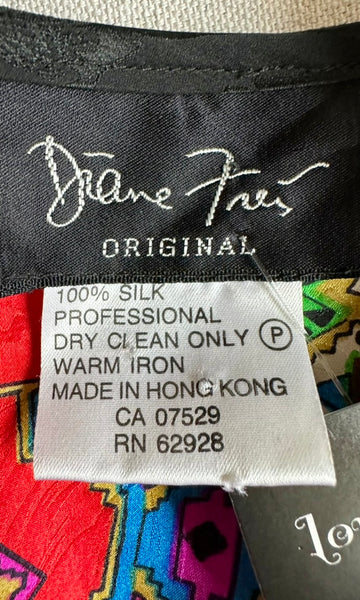DIANE FRIES 80s/90s Vintage Silk Dress • Medium