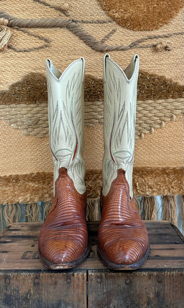 RALPH LAUREN 1980s Leather Western Boots • Womens 7.5C