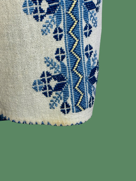 NICE FOLK Hungarian 60s Embroidered Cotton Gauze Dress • Small Medium
