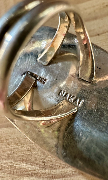 OCEAN ABALONE Large Sterling Silver Statement Ring • Size 7