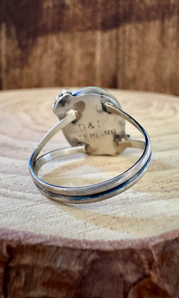 SEAFOAM D&D Sterling Silver and Turquoise Ring • Size 8 1/4