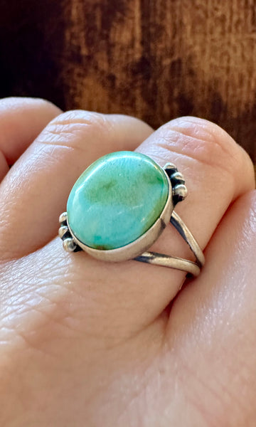 SEAFOAM D&D Sterling Silver and Turquoise Ring • Size 8 1/4
