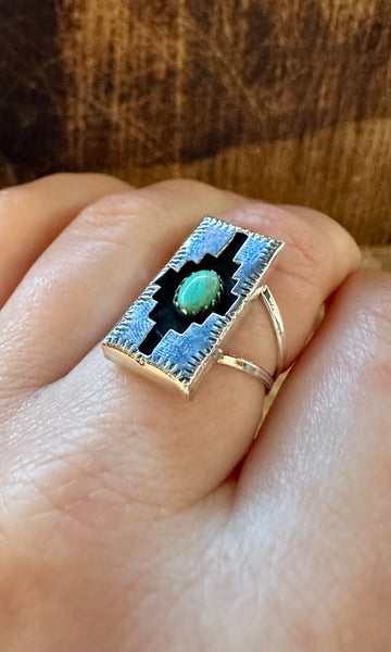 SHADOWBOXING Sterling Silver & Turquoise Ring • Multiple Sizes