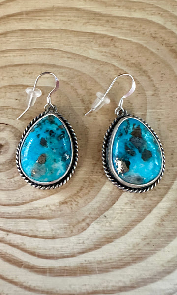 TURQUOISE BLUE BEAUTIES Sterling Silver Dangle Earrings