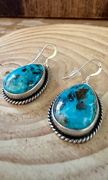 TURQUOISE BLUE BEAUTIES Sterling Silver Dangle Earrings