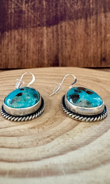 TURQUOISE BLUE BEAUTIES Sterling Silver Dangle Earrings