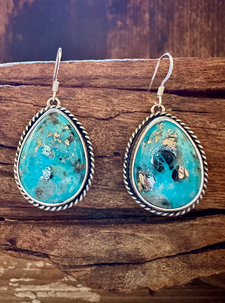 TURQUOISE BLUE BEAUTIES Sterling Silver Dangle Earrings