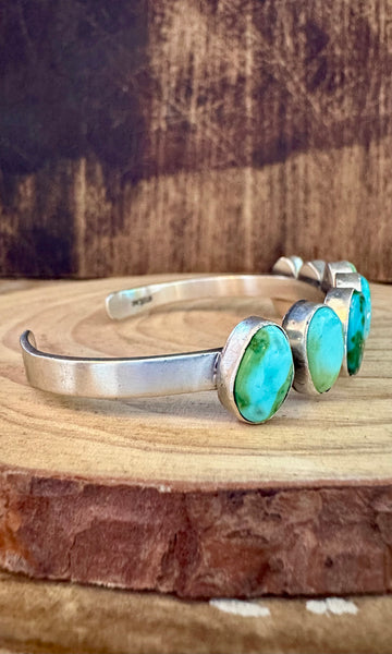 TURQUOISE PEBBLE TOSS Sterling Silver Cuff • 18g