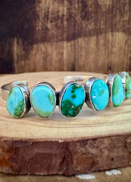 TURQUOISE PEBBLE TOSS Sterling Silver Cuff • 18g