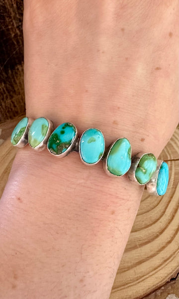 TURQUOISE PEBBLE TOSS Sterling Silver Cuff • 18g