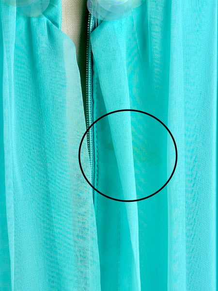 SHEER SPLENDOR 60s Chiffon Dress with Jumbo Sequin • Small