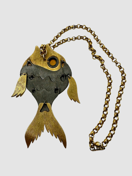 1970s VINTAGE FISH Large Statement Necklace
