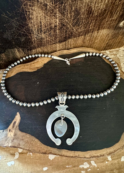 SILVER TURQUOISE HORSEBEND Necklace Pendant