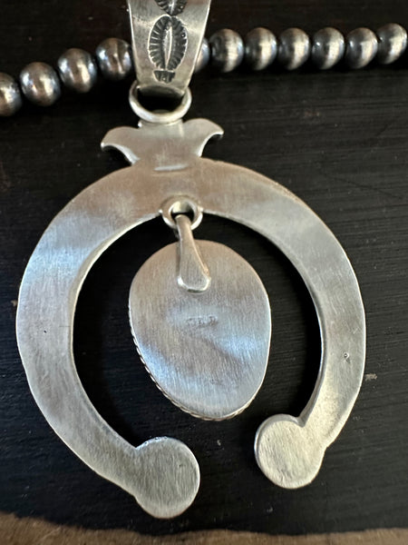 SILVER TURQUOISE HORSEBEND Necklace Pendant