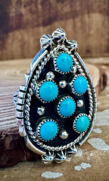 TURQUOISE TAJ MAHAL Sterling Silver Ring • Sizes 7 & 7 1/2