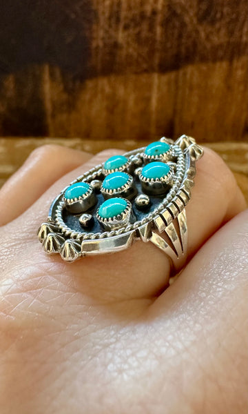 TURQUOISE TAJ MAHAL Sterling Silver Ring • Sizes 7 & 7 1/2