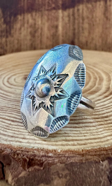 BUFFALO DANCER Sterling Silver Ring • Size 7.5