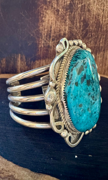 RAY NEZ Chunky Turquoise &  Sterling Silver Cuff • 90g