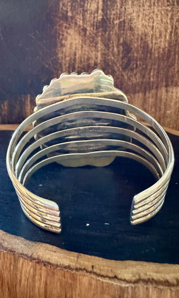 RAY NEZ Chunky Turquoise &  Sterling Silver Cuff • 90g