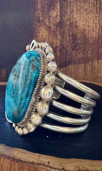 RAY NEZ Chunky Turquoise &  Sterling Silver Cuff • 90g
