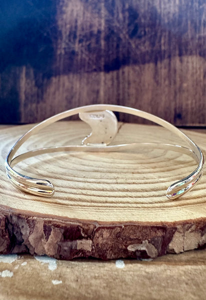 TURQUOISE CRESCENT MOON Sterling Silver Cuff • 10g