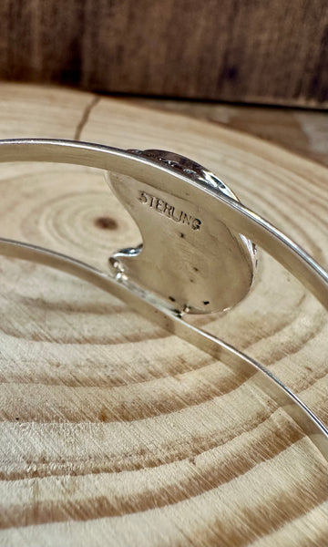 TURQUOISE CRESCENT MOON Sterling Silver Cuff • 10g