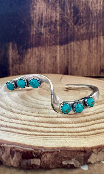 WAVE OF TURQUOISE and Sterling Silver Cuff