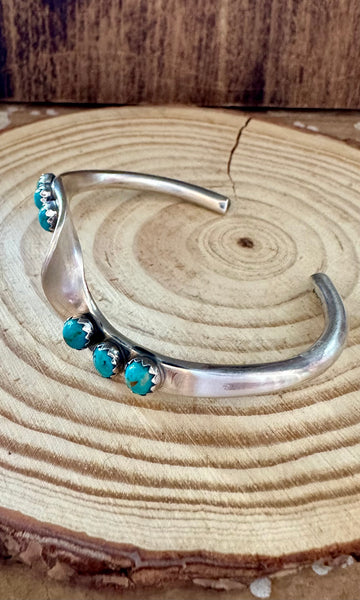 WAVE OF TURQUOISE and Sterling Silver Cuff