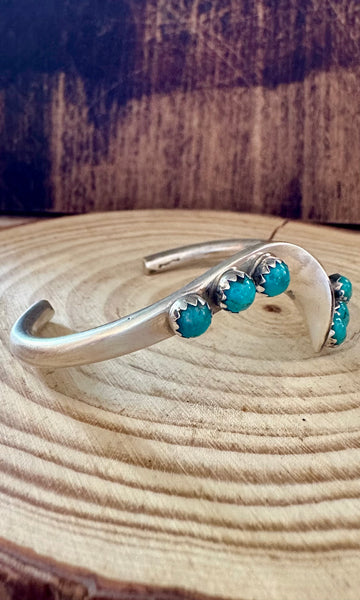 WAVE OF TURQUOISE and Sterling Silver Cuff