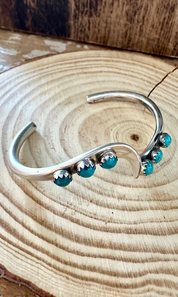 WAVE OF TURQUOISE and Sterling Silver Cuff