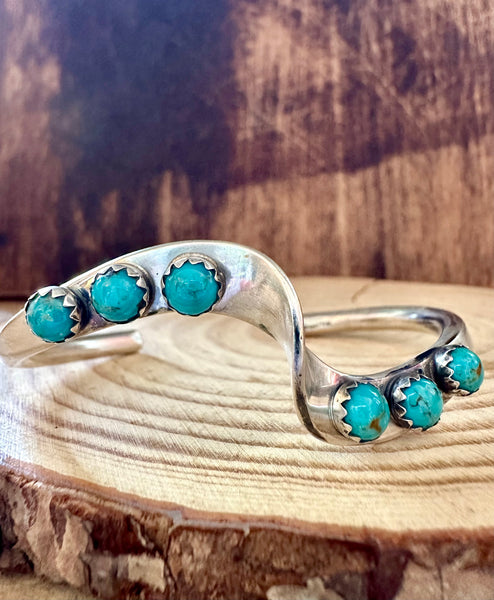WAVE OF TURQUOISE and Sterling Silver Cuff
