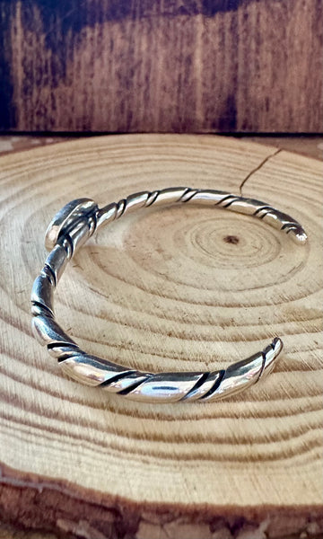 TURQUOISE OVAL Small Sterling Silver Cuff