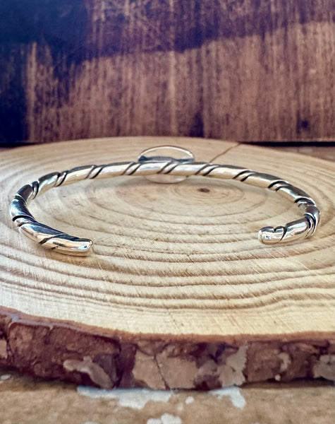 TURQUOISE OVAL Small Sterling Silver Cuff