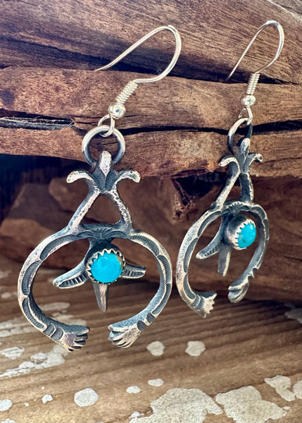 NAJA HANDS NAVAJO Sterling Silver and Turquoise Statement Earrings