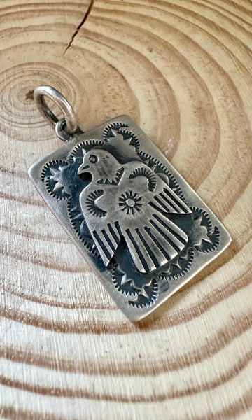 THUNDERBIRD STERLING SILVER Dog Tag Charm