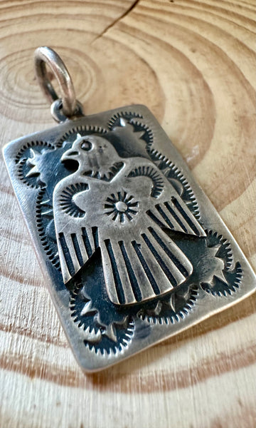 THUNDERBIRD STERLING SILVER Dog Tag Charm