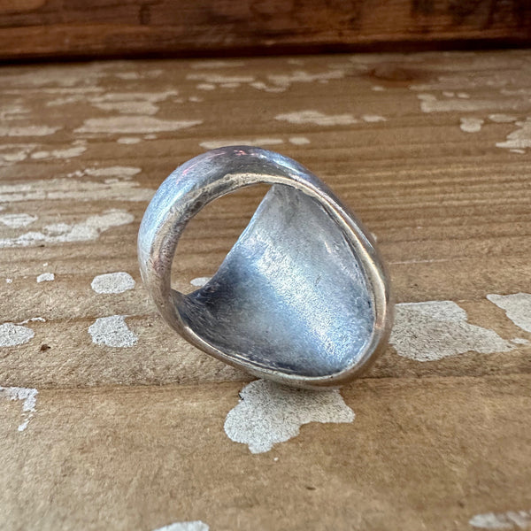 STEPPING STONES Vintage Handmade Men's Ring Sterling Silver, Turquoise, Coral • Size 9 1/2