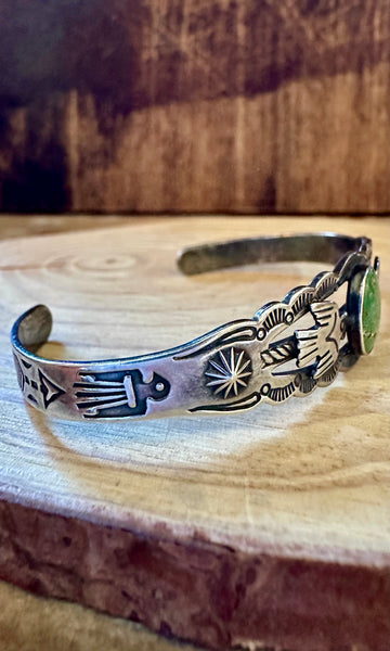 TWIN THUNDERBIRDS Turquoise and Sterling Silver Cuff