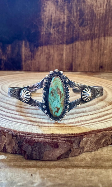 EYE OF TURQUOISE and Sterling Silver Small Cuff