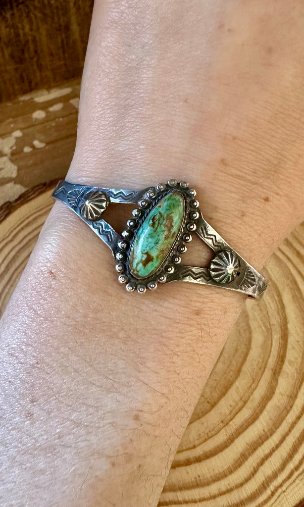 EYE OF TURQUOISE and Sterling Silver Small Cuff