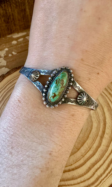EYE OF TURQUOISE and Sterling Silver Small Cuff