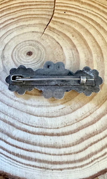 THREE SILVER Flowers Vintage 30s Silver Bar Pin