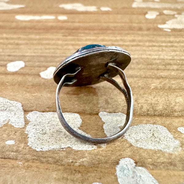 OCEAN VIEW Sterling Silver & Turquoise Ring, Native American Style Jewelry • Size 7