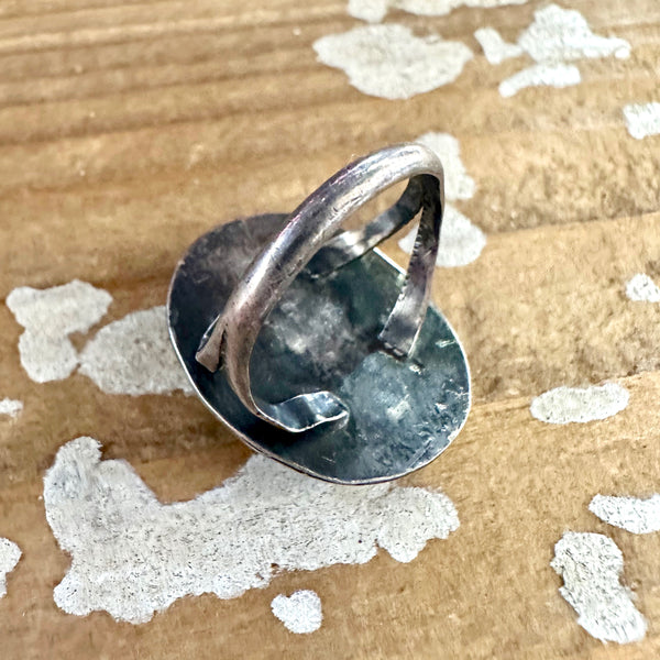 OCEAN VIEW Sterling Silver & Turquoise Ring, Native American Style Jewelry • Size 7
