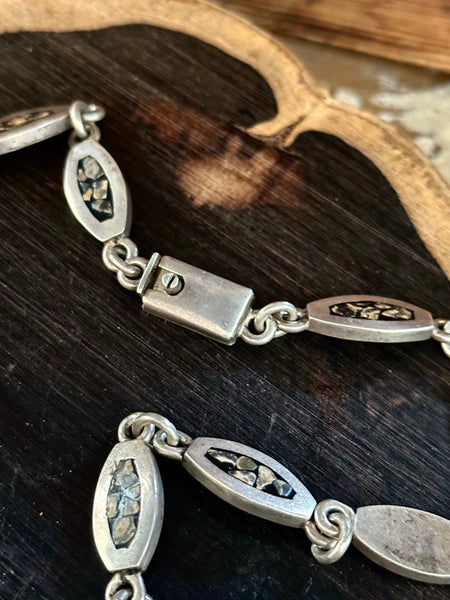 MEXICAN MEDALLION Handmade Sterling Silver & Inlayed Jasper Stone Necklace Pendant • 134g